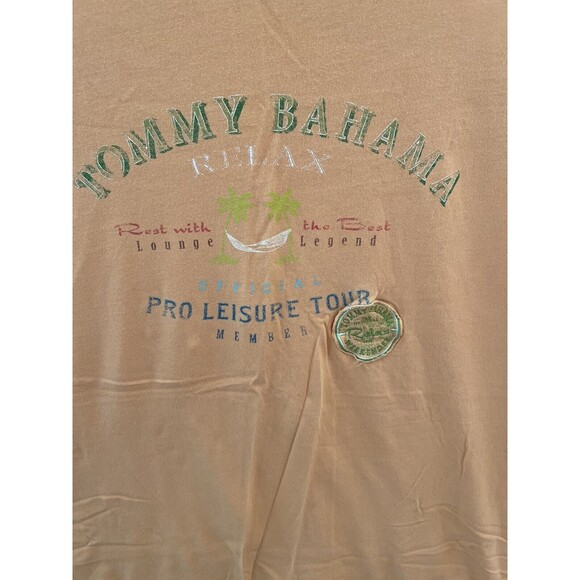 Tommy Bahama Relax Weekender Pro Leisure Tour print patch Tee Shirt sz Large - Picture 2 of 6